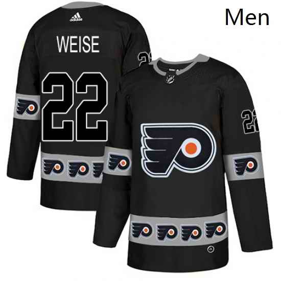 Mens Adidas Philadelphia Flyers 22 Dale Weise Authentic Black Team Logo Fashion NHL Jersey